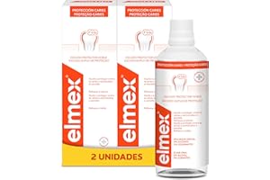 Elmex Protección Caries Enjuague Bucal| Pack 2 Uds x 400ml| Protege contra las Caries y Reminelariza los Dientes | Colutorio con Escudo Protector Doble | Contiene Fluoruro de Amina