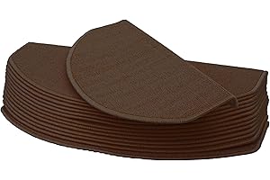 Mendler Tappetini per Scale autoadesivi semicircolari HWC-G49 15 Pezzi 65x25cm Marrone