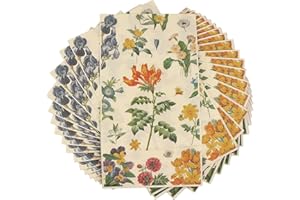 NANABORN Tovaglioli Carta Fiori 60 Pezzi Eleganti Monouso Floral Paper Napkins Tavolo Decorazioni per Compleanno/Matrimonio/Cucina