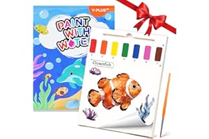 YPLUS Dipingi con Libri ad Acqua per Bambini Piccoli， Carta per Pittura ad Acquerello per Bambini 1-4 Anni， Regalo Artistico con Pennello Inclusi-oceano