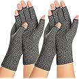 SUPERFA 2 Pairs Compression Gloves for Arthritis for Women and Men, Bamboo Arthritis Compression Gloves for Pain Relief Rheumatoid and Osteoarthritis Fingerless Gloves