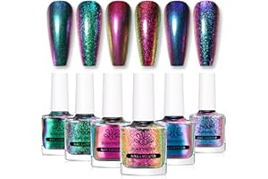 ‎BORN PRETTY BORN PRETTY 6er Set Chamäleon Nagellack - Nagellacke mit Farbwechsel Effekt Maniküre Lack im Galaxy Design