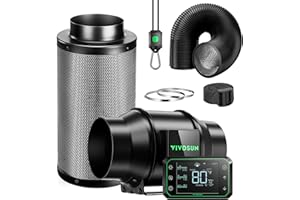 VIVOSUN PRO G6 Smart Air Filtration Kit, 15 cm AeroZesh G6 Duct Fan with GrowHub E42A, Carbon Filter & Air Duct, Cooling & Ventilation System for Grow Tent
