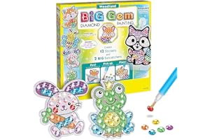 Creativity for Kids Big Gem Diamond Painting Kit - Create Your Own Diamond Woodland Art Stickers and Suncatchers - Diamond Art for Kids