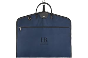 Hugh Butler - Housse de Costume (Léger) 40" - Élégante pour 1-2 Costumes avec Sangle d’Épaule - Housse À Vêtements pour Hommes et Femmes - Pliable - Vêtements sans Faux Plis. Niles Bleu Marine