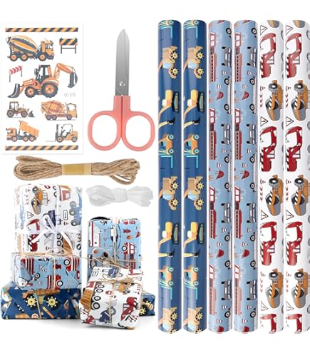 Papier Cadeau Amusant Pour Garçon - 6 Feuilles De Papier Cadeau