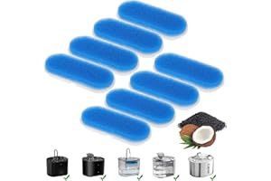 PTUI 2.2L Cat Water Fountain for Drinking - Cat Water fountain with 2 Filters, Deep Purification Water Fountain Cat Bowl with 2 Kinds of Water Flows, Water Fountain for Cat (Blue, 8pcs)