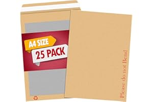YUNJU 25 Pcs Manilla Hard Board Back A4 C4 324 x 229mm Envelopes Please Do Not Bend Envelope with Peel & Seal Strip for Mailing, Posting Shipping Storing Documents 25 Pack