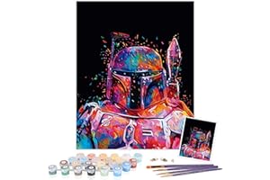 TAHEAT DIY Oil Painting by Numbers, Canvas Oil Painting Soldier Star Wars for Adults Kids and Drawing Beginner Painting by Numbers with Brushes Without Frame 16 x 20 Inches