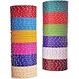 NMII Stylish Multi colour Metal Bangles set for women and Girls with Zari and Cutting Design | Fancy Multicolour Bangles for women | Metal Chudi Set For Women | Women's Bangles