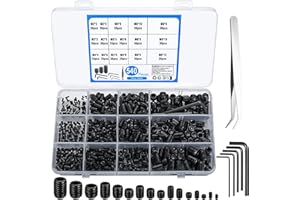 BAYIDUN 540 Pezzi Viti Senza Testa, M2/M3/M4/M5/M6/M8 Vite Grani a Testa Esagonale in acciaio legato Assortimento Kit, Viti a Testa Cilindrica Esagono Incassato per Maniglie Porte, Rubinetto