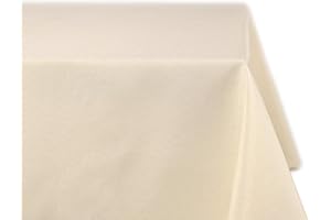 BEAUTEX fleckenabweisende und bügelfreie Tischdecke - Tischtuch mit Lotuseffekt - Tischwäsche in Leinenoptik - Größe und Farbe wählbar, Eckig 110x220 cm, Creme