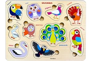 QUOKKA Drewniane puzzle dla dzieci w wieku 1-3-5 lat – puzzle dla dzieci w wieku 2-4 lat – zestaw 3 drewnianych zabawek podróżnych dla dzieci – prezent edukacyjny dla chłopców i dziewcząt