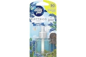 Ambi Pur Profumatore per Ambienti, 1 Ricarica per Diffusore Ambiente, Fragranza Fresca Brezza di Capri, Deodorante Ambienti Elimina Odori, Fino a 80 Giorni di Profumo per Ricarica