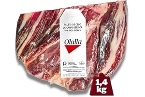 OLALLA 1.1 kg Punta de Paleta de Cebo de Campo Ibérico 50% Raza Ibérica Deshuesada - Jamon Iberico de Elaboracion Artesanal - Embutidos Ibericos