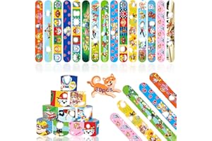 Acuiwer Pulseras de Juguete Slap 24 Piezas Slap Band Pulseras Bofetadas Fiesta para Niños Niñas (DOG-24PCS)