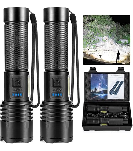 BERCOL 900,000 Lumen Rechargeable Flashlight - Super Bright LED, 7 Modes, Magnetic Base, IPX6 Waterproof, 5000mAh Battery