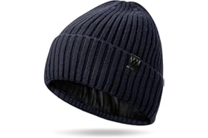 YANIKY Bonnet d'hiver pour homme et femme, doublé en polaire thermique, bonnet de ski, bonnet à revers pour temps froid