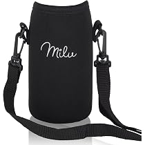 Housse Néoprène Milu Pour Gourde Acier Inox - 350/500/750/1000ml - Isotherme, Anti-Rayures - Avec Dragonne