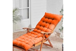 KYMMPL Elegant Design Sun Lounger Cushion Comfortable & Soft Durable Fabric Chair Pads for Indoor & Outdoor Light Weight Portable Sunlounger Cushion Only for All Season (Orange,180 * 55)