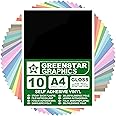 GREENSTAR GRAPHICS GLOSSY A4 STICKY BACK PLASTIC SELF ADHESIVE ART & CRAFT VINYL (10 SHEET PACK). Compatible With 12” Cricut, Silhouette Cameo/Curio/Portrait, Scan N Cut (BLACK GLOSS 10 A4)