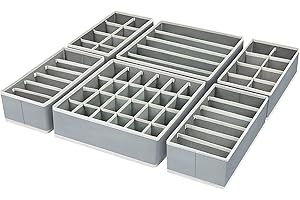 Homsorout 6 Stück Schublade Organizer Faltbare Aufbewahrungsbox Stoff Schubladen ordnungssystem Schrank Organizer von Unterwäsche, BHS, Socken, Krawatten, Schals, kleiderschrank