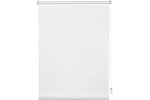 GARDINIA Deco Company Estor Enrollable Opaco con Pinzas Uni - Instalación Sin Taladrar, Translúcido, para Ventanas - Blanco, 50 x 150 cm (Ancho x Alto)