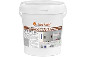 Tecno Prodist - TECPINT PRIMER GEL (10 Litros) Fijador al Agua al uso en gel, no salpica, sellante para Pintura en Exterior e Interior - Gran rendimiento y calidad (TONO BLANCO)