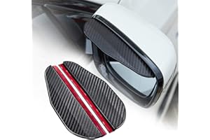 TOMALL 2 szt. lusterko wsteczne osłona przeciwdeszczowa osłona przed dymem uniwersalne włókno węglowe lusterko wsteczne lusterko wsteczne brwi przeciwdeszczowe do samochodów SUV ciężarówki wstecznego lusterka osłona akcesoria (włókno węglowe)