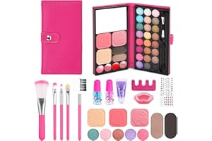 Aomig Kinderschminke Set, 12 Stück Waschbar Kosmetisch für Kinder, Sicher Ungiftig Kinder Schminkset Mädchen, Make up Spielzeug, Halloween Weihnachts Geburtstags Geschenke für Mädchen 5-12 Jahre