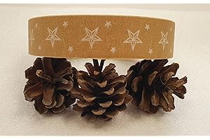 RIBBON WRITER 50m Christmas Craft Brown Paper Adhesive Tape - 6 Designs to Choose From. (Star)