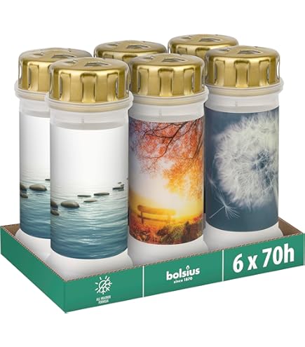 JEKA Gedenkkerzen 3er Set - Grablichter Mit Motiv 75x170mm