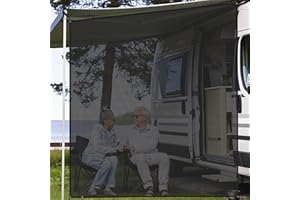PHATRIP Universal Motorhome View Blocker RV Awnings Side Wall Caravan 2.1 m x 2.45 m Side Panel Canopy Awning Sun Protection with Complete Kits