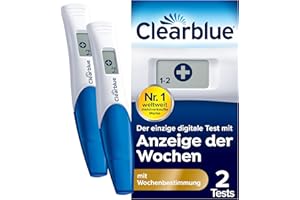 ‎CLEARBLUE Clearblue Schwangerschaftstest Frühtest digital, Pregnancy Test, 2x Frühschwangerschaftstests / Schwangerschaftsfrühtests mit Wochenbestimmung, Schwangerschaft bestimmen, 25 mIU/ml