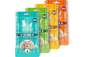 PACK'N PRIDE PACK’N PRIDE Cat Treats, 20 x 15g (300g Total) Creamy Cat Lick Sticks - 4 Mixed Flavors (Chicken & Salmon Oil, Tuna & Wheat Grass, Chicken & Krill, Salmon & Scallop), Natural Healthy Snack, Grain-free
