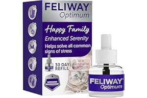 FELIWAY Optimum 30 Day Cat Calming Odourless Refill for Pheromone Diffuser, 48ml - Helps Solve Signs of Stress in Cats & Kittens, Veterinary Recommended, Drug-free, Clinically Proven
