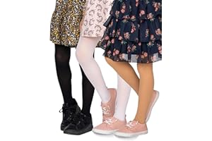 looksy Lot de 3 collants opaques pour filles 40-DEN microfibre douce pour enfants collants à pieds décontractés danse école ballet 3-12 ans