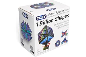 TOSY Magnet Pyramid Stone – 1 Würfel verwandelt Sich in 1 Milliarde Formen, 12 Teile, 243 Magnete, Kinder, holografisches Design, kreatives STEM-Puzzle