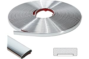 ZOWZOW Peel and Stick Trim Molding, 3M Flexible Wall Trim Molding Self Adhesive, Waterproof Molding Trim for Wall Tile Edges, Kitchen backsplash, Floor, Mirrior Frame Decor, Shiny Silver