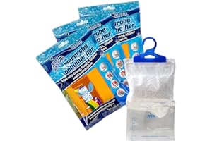 ANSIO® Wardrobe Dehumidifier Disposable Hanging Bags Pack of 3 Room Moisture Absorber Condensation Remover for Damp, Mould in Home, Bathroom, Window, House, Kitchen, Bedroom Interior Traps