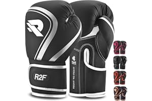 R2F RIGHT TO FIGHT R2F Guantoni da boxe, Pro Training Sparring, Pelle Vegana, Muay Thai MMA, Kickboxing, Uomini Donne Adulto, Heavy Punch Bag Mitts Focus Pads Workout, Multi-Layered, 10 oz, 12 oz, 14 oz, 16 oz