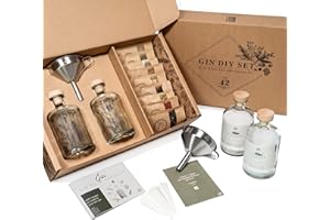 GIN 42 BOTANICALS Coffret Gin DIY | Coffret Gin à Faire soi-même pour Femmes et Hommes | Kit Gin avec des Plantes et épices sélectionnées | L'idée Cadeau | Coffret de dégustation de Gin