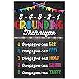 Jinniee Grounding Techique Poster Grounding Print Anxiety Breathing Wall Art Mental Health Therapist Office Decor School Counselor Psychologist Coaching Office Décor