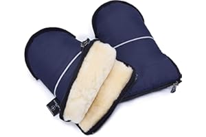 Manicotto per passeggino in pelle di agnello WERNER CHRIST BABY – GLOVY è lo scaldamani ideale per passeggiate in carrozzina in giorni freddi, guanti in pelle d’agnello medicale, in blu scuro