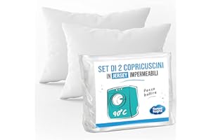 SWEET NIGHT Sweetnight - Set di 2 copricuscini Impermeabili 50x70 cm | Lenzuolo Impermeabile e microtraspirante | Morbido e Silenzioso | Lavabile a 90°C | Chiusura a Cerniera