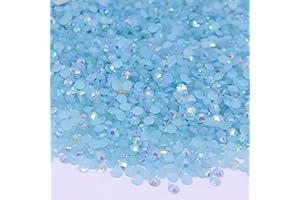 MajorCrafts 3000pcs 3mm ss12 Jelly AB Flat Back Round 14 Facets Resin Rhinestones Arts and Crafts Embellishment Gems (Baby Blue AB C68)