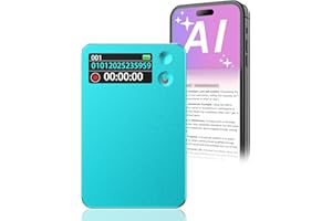 Powate AI Voice Recorder, 64 GB Recorder Transcribe Summarise and Mind-Map with AI Technology, One-Touch Recording, Noise Reduction, for Meetings, Learning, Calls, Supports 112 Languages,Blue