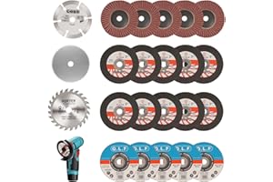 LURICO 23 pezzi di dischi da taglio, set di dischi a ventaglio da 75 mm, accessori per smerigliatrice angolare con disco da taglio HSS, disco da taglio in metallo duro, per tagliare, lucidare e levigare