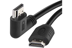 EMOS Kabel High Speed HDMI 2.0 z Ethernetem, 1,5 m, kabel o wysokiej prędkości 18 Gbit/s z Ultra HD, 4K, 3D, obsługa ARC, wtyczka kątowa 90° na wtyczkę A, czarny