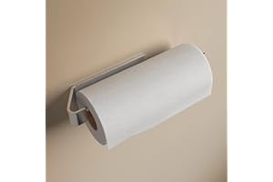 DESIGNFABRIK HAMBURG Design Amburgo Porta rotolo da cucina adesivo | Porta Rotolo di carta da cucina | Porta Rotolo da parete | Portarotolo da cucina | grigio argento